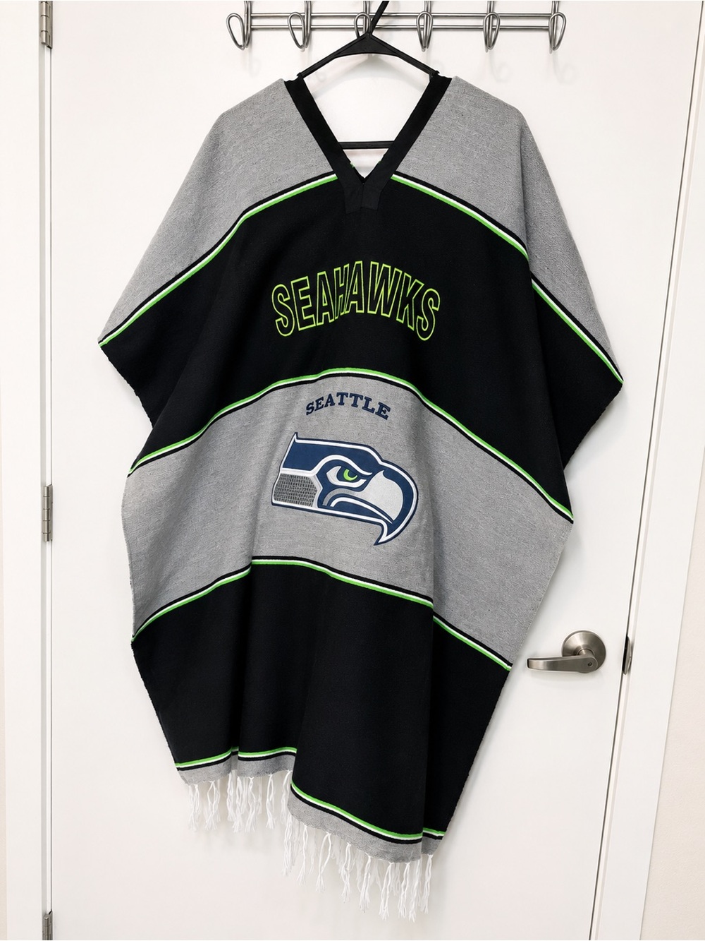 Seattle Seahawks Black & Gray Pullover Hooded Poncho